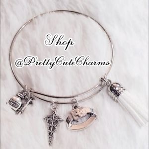 Nurse Charm Bangle Bracelet